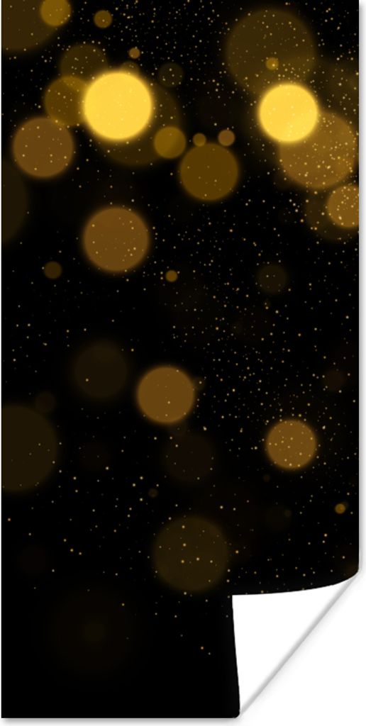 MuchoWow Poster Gold - Abstrakt - Luxus - Schwarz 75x150 cm - Dekoration für die Wände