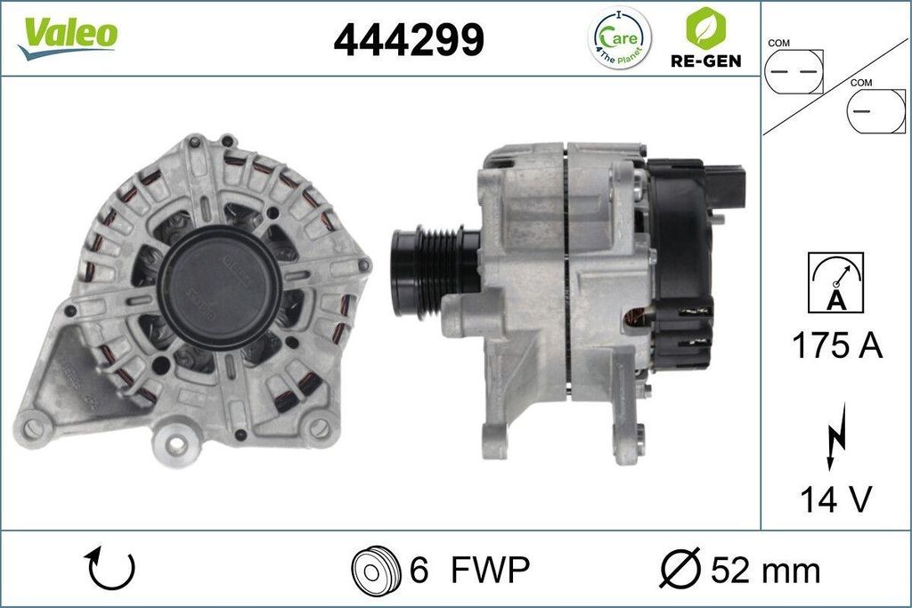 VALEO 444299 Lichtmaschine Generator LiMa 175A 14V passend für MERCEDES-BENZ C-Klasse Limousine (W204) C-Klasse T-modell (S204) C-Klasse T-modell