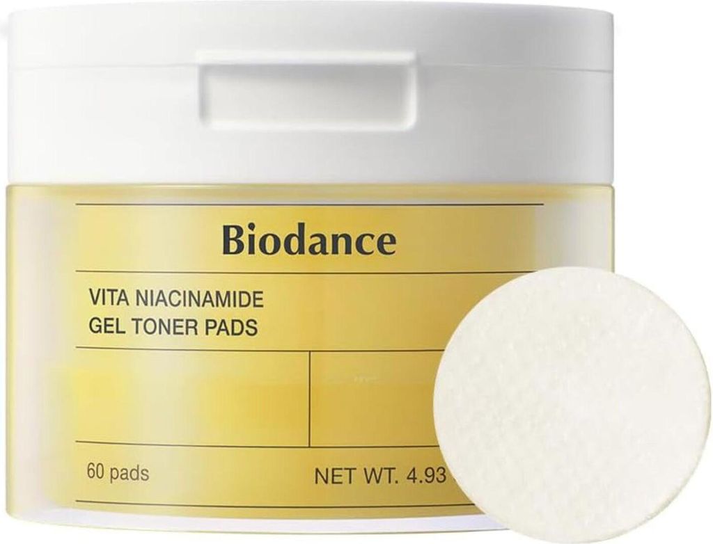 Biodance Vita Niacinamide Gel Toner Pads 60 Stück – feuchtigkeitsspendende K-Beauty Gesichtspflege mit Niacinamide, Ananaswasser & Glutathion