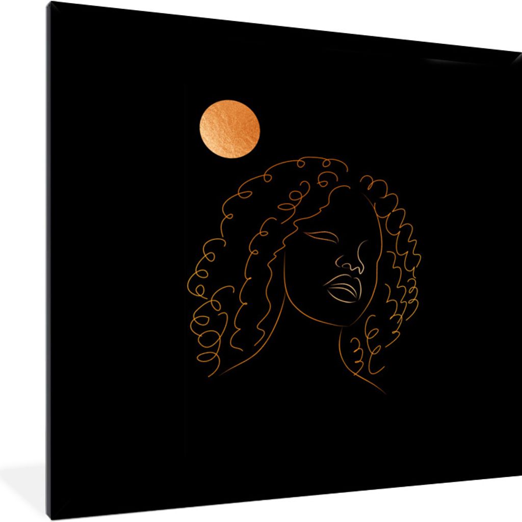 MuchoWow® Gerahmtes Poster Frau - Mond - Strichzeichnung - Produktbild 