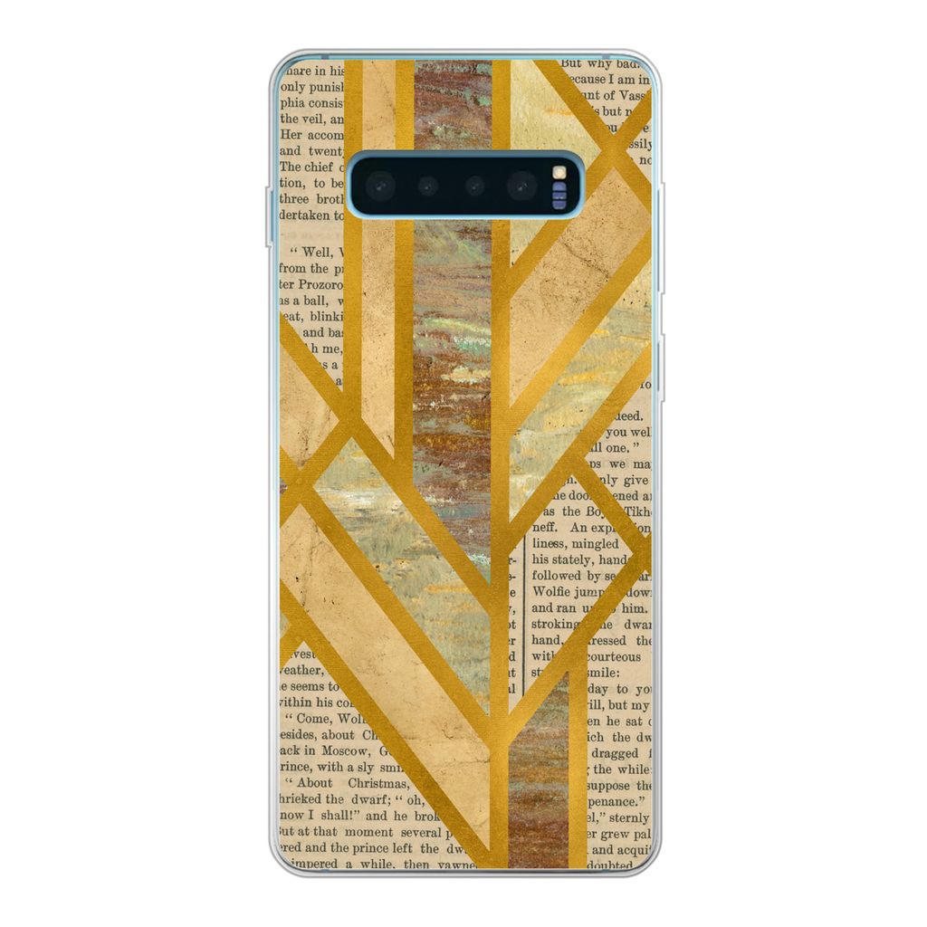 MuchoWow Handyhülle Schutzhülle Hülle für Samsung Galaxy S10 Lite Gold - Marmor - Vintage Silikon Softcase Handy Hülle - Schutz