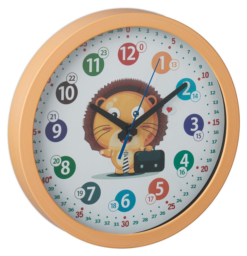 Horloge murale Relaxdays pour enfants, Ø 30 cm, horloge de Image du produit 