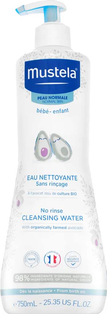 Eau nettoyante sans rinçage Mustela Bébé 500ml pour peau normale