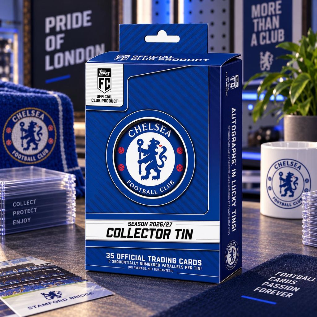 Boîte de collection Topps FC Chelsea pour les années Image du produit  Image générée par une IA