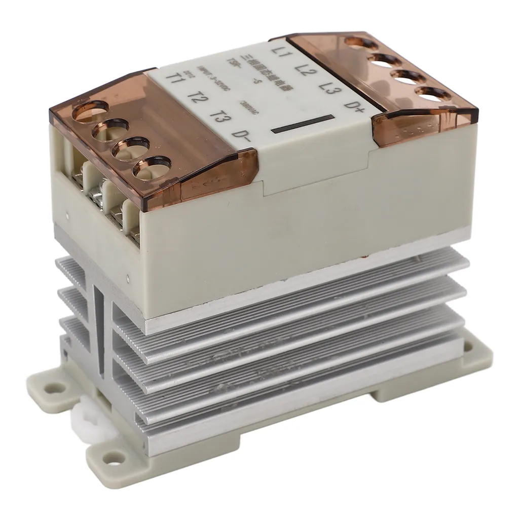 Relais statique triphasé AC-DC de type industriel avec radiateur intégré - 5