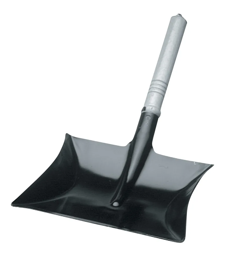 Ramasse-poussière métallique noir laqué avec manche bois 22 cm