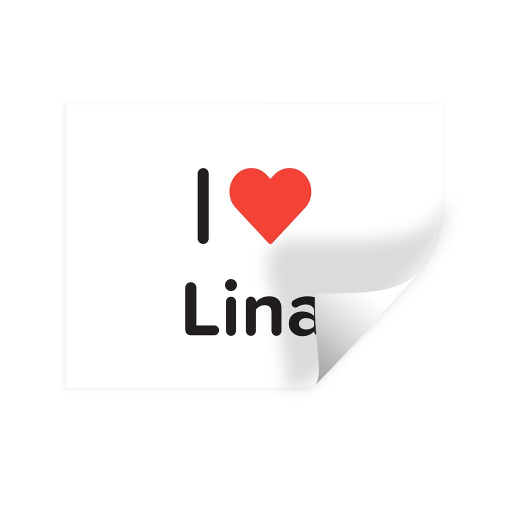 MuchoWow Wandtattoo Wandsticker Wandaufkleber Ich liebe - Lina - Mädchen 80x60 cm Selbstklebend und Repositionierbar - Faltenfrei