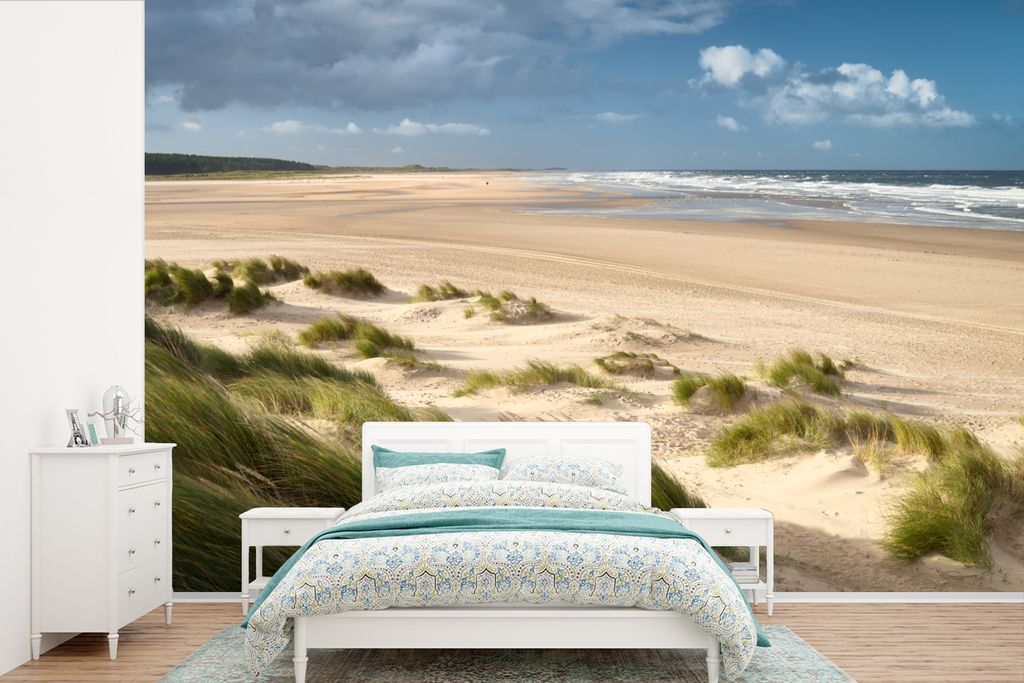 MuchoWow Fototapete für Wohnzimmer oder Schlafzimmer Wandtapete Vinyl Motivtapete Sand - Düne - Meer - 420x280 cm - Zimmer für Kinder