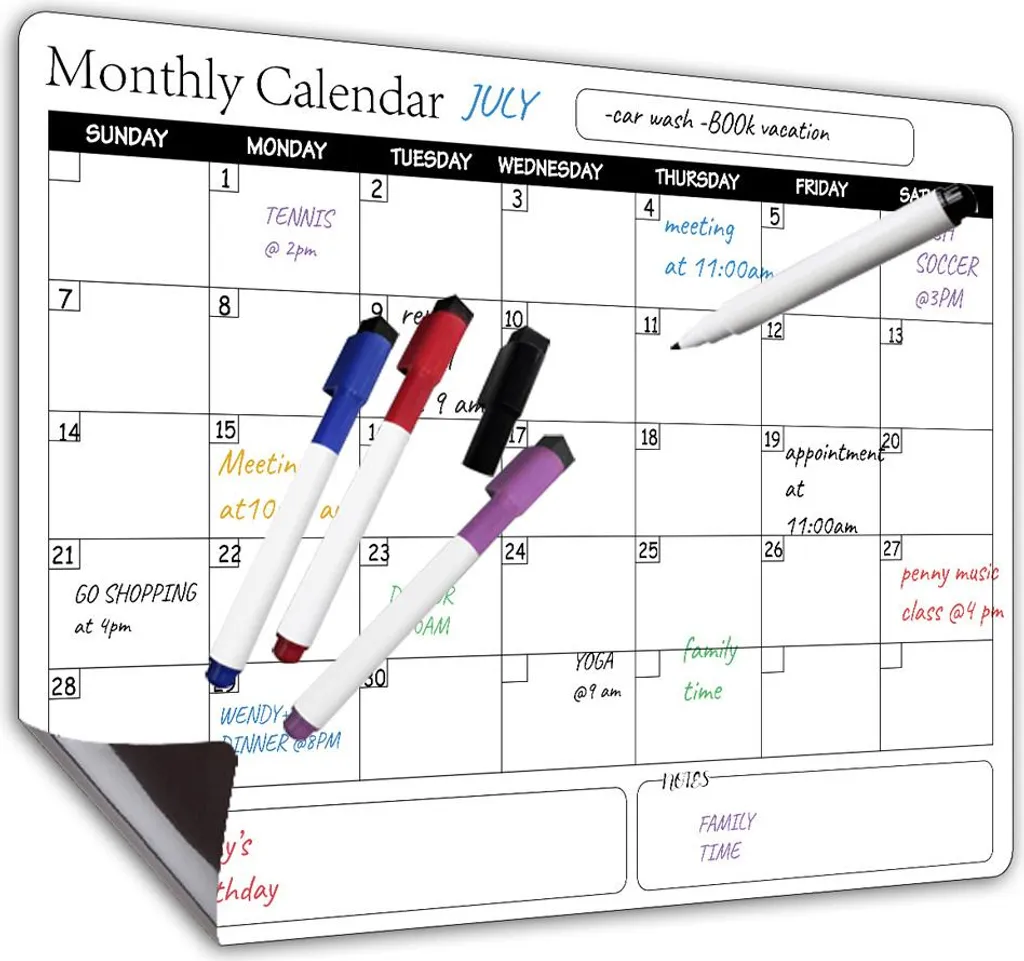 Tableau d'Affichage Magnétique Effaçable à Sec pour Calendrier de Cuisine - 2