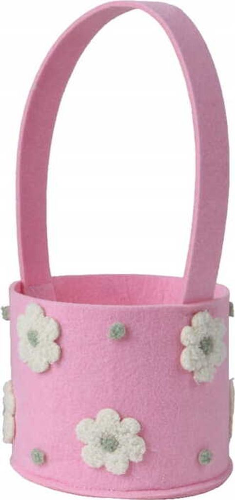 Filz-Osterkorb 15x12cm Leichte Tasche rosa/grün