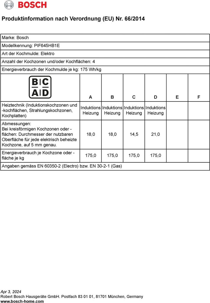 Bosch PIF645HB1E, Serie 6, Induktionskochfeld, 60 cm, Produktbild 9