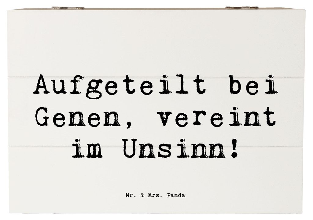 Mr. & Mrs. Panda Box Spruch Halbbruder Unsinn 22 x 15 cm - Weiß - Geschenk, aus Holz, Freude, persönliche Erinnerungen, Holzbox mit Deckel, gesch...