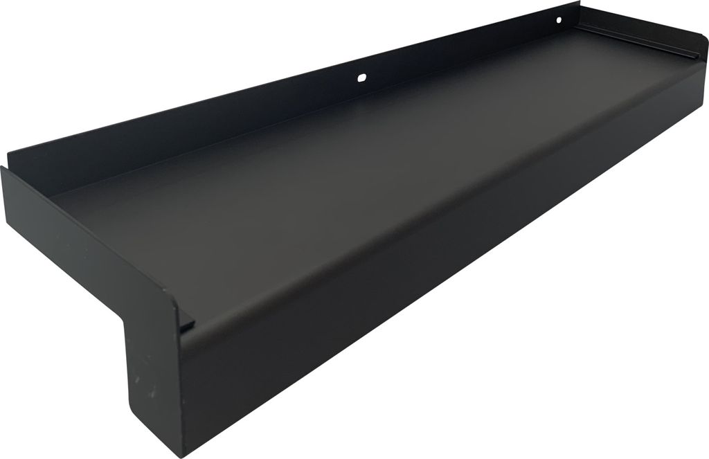 Aluminium Fensterbank dunkelbronze, Ausladung: 180 mm, Rasterlänge: 2100 mm Aluminiumabschluss ohne Putzkante (Paar)