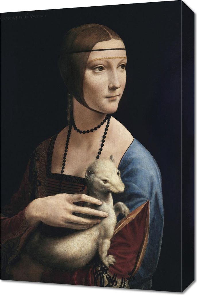 Bild 40x60cm Dame mit Frettchen, Da Vinci Vintage für das Wohnzimmer