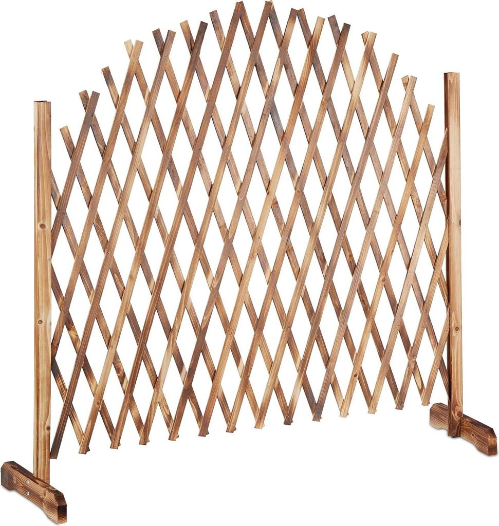 Relaxdays Rankgitter Holz, ausziehbar bis 200cm, Rankhilfe Produktbild 