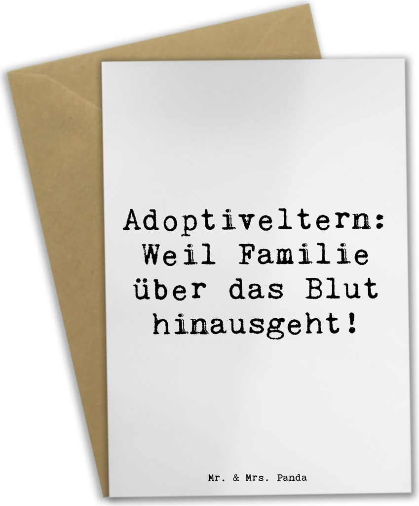 Mr. & Mrs. Panda Grußkarte Spruch Adoptiveltern Liebe - Weiß - Geschenk, Dankeschön, Familie Verwandte, Grußkarten, babykarte, elterliche, Fami...