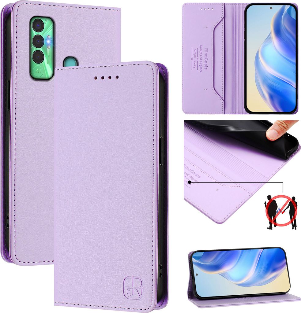Lederhülle für Tecno Spark 7P Hülle Flip Brieftasche Produktbild 