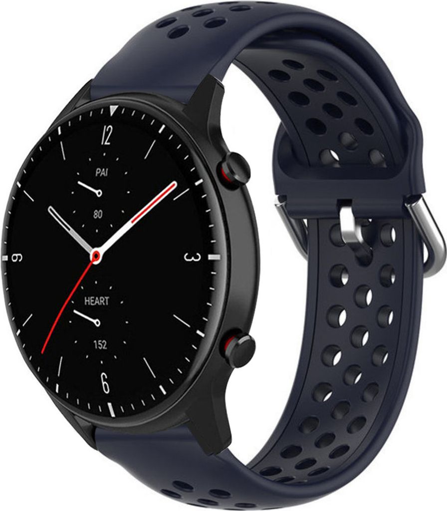Strap-it Amazfit GTR 2 Silikonarmband mit Löchern (Dunkelblau)
