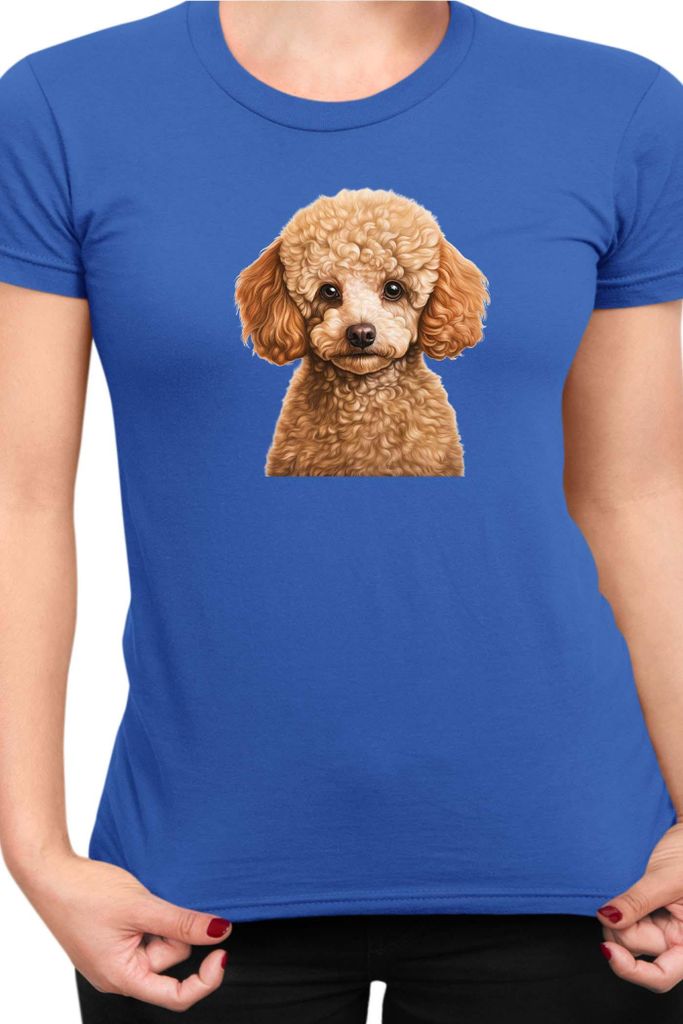 Damen T-Shirt Dogs Breeds Poodle Dog Breed 005, Lady XS / Blau