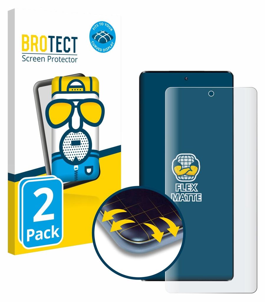 2x BROTECT Fullscreen Schutzfolie für Motorola Moto X40 Displayschutz Folie Fullcover Matt Entspiegelungsfolie