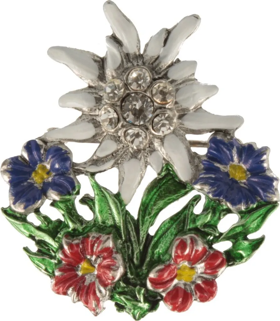 Spilla Gioiello Stella Alpina per Cappello Hut-Breiter | Edizione Strass