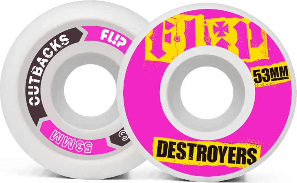 Roues de skateboard Flip Cutback 99A 53mm Rose pour Skateurs Exigents