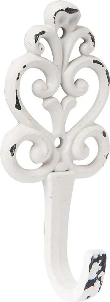 Appendino Vintage Clayre & Eef 12cm - Gancio Parete Shabby Chic Bianco
