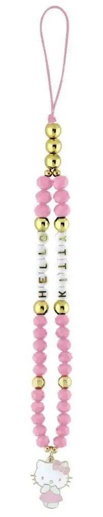 Telefoonsieraad Hello Kitty met parels en kralen, Productafbeelding 