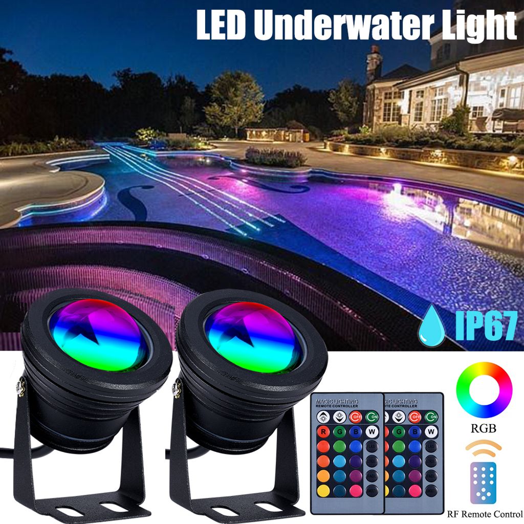Trafo Poolbeleuchtung Unterwasserlicht Pool Lampe Scheinwerfer bunt LED RGB 