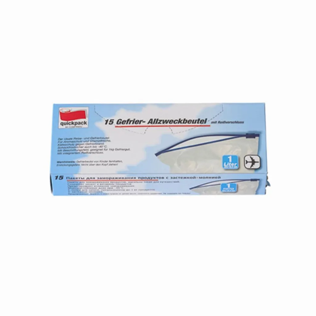 QUICKPACK Sacs de congélation 1L avec curseur coulissant x15 pièces