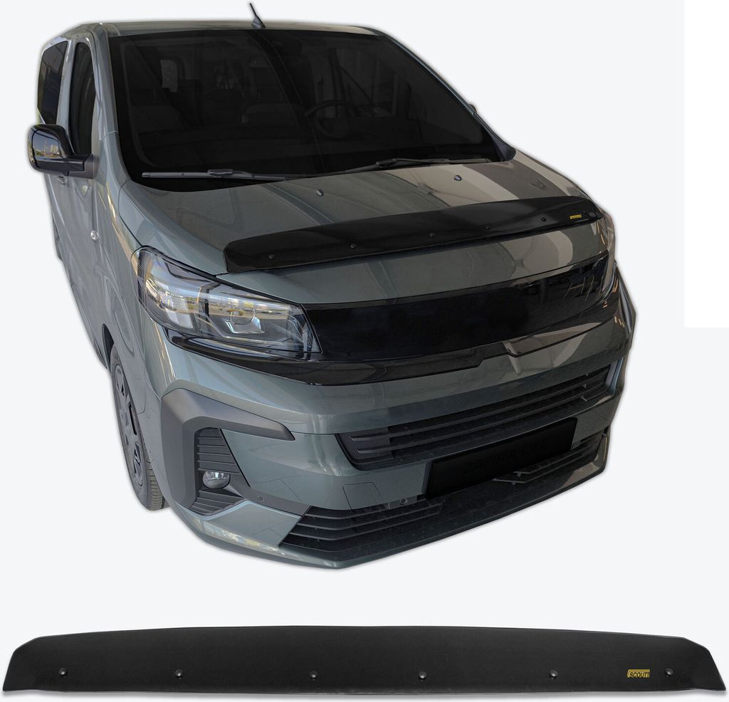 SCOUTT | Motorhaube Windabweiser Insekten Steinschlagschutz Für Opel Zafira life Ab 2019 , Aerodynamisch, Einfache Montage, Getönt, Spezielle Hal...