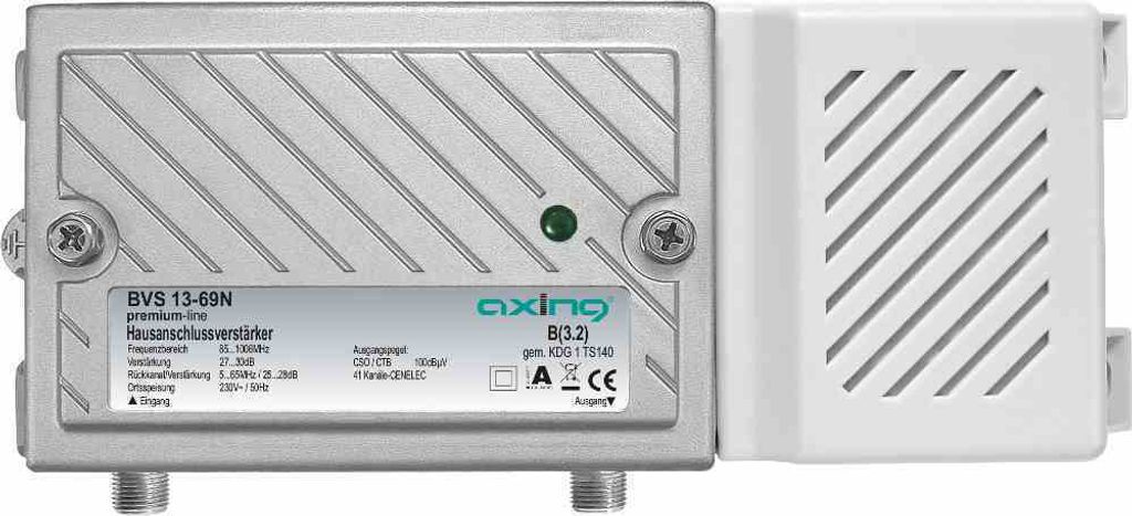AXING Hausanschlussverstärker 1Eing 1Ausg 30dB/UHF