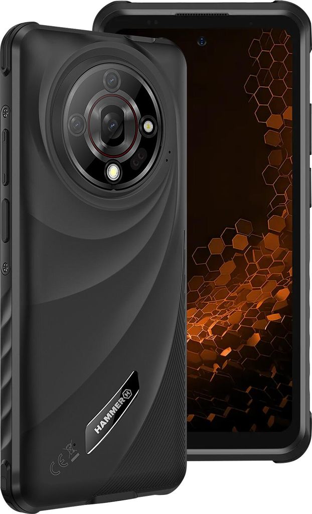 Hammer, Stoßfestes Android 14 Smartphone 6,56" Akku 6050mAh, Schwarz