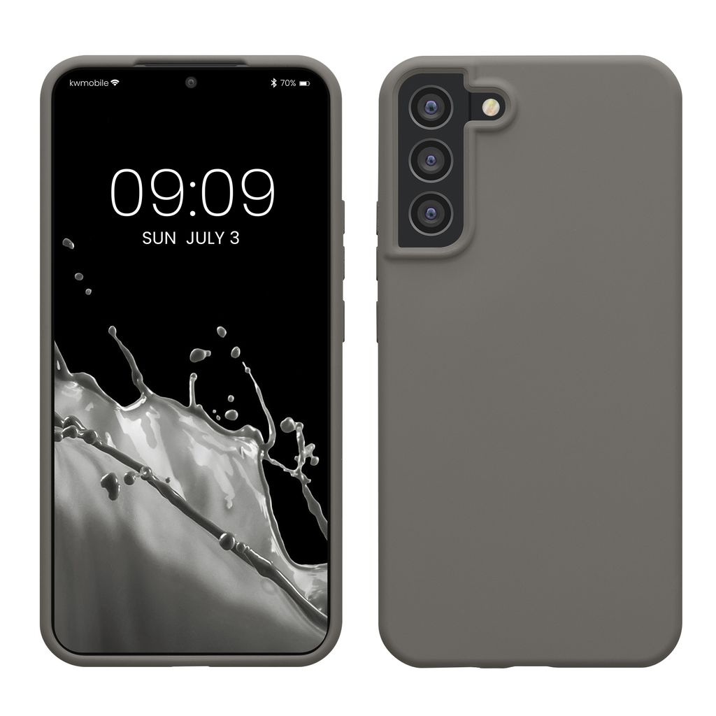 kwmobile Hülle kompatibel mit Samsung Galaxy S22 Plus Hülle - Silikon Handy Case - Handyhülle weiche Oberfläche - kabelloses Laden - Stone Dust