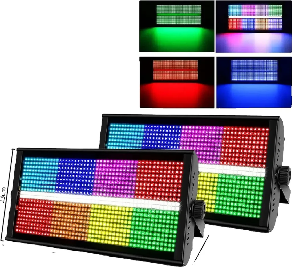 960 LED Lumières de Scène Effets RGB Commande Vocale Lot de 2 STK