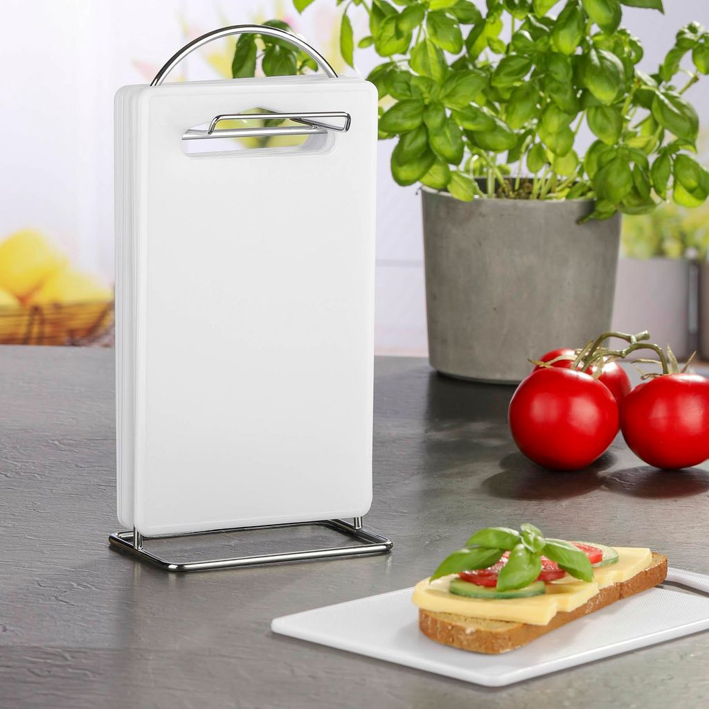 HI 7-tlg. Frühstücksbretter-Set (6 Frühstückbrettchen + 1 Ständer) 28004