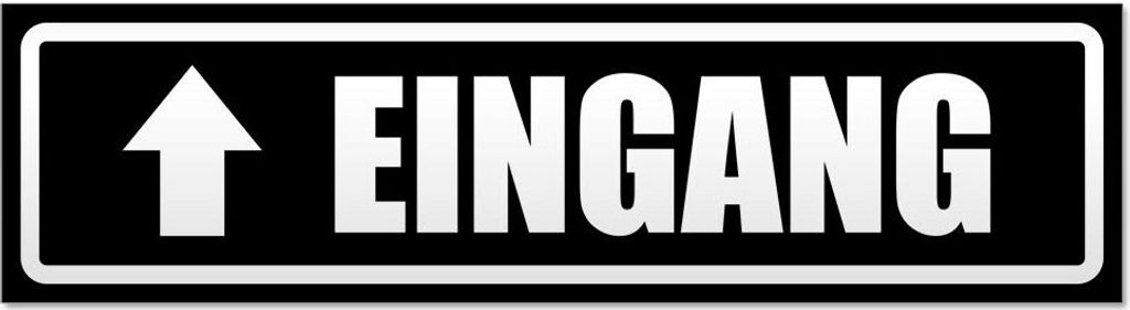 Kiwistar Eingang mit Pfeil invertiert Magnetschild Schild magnetisch - 45cm Schwarz - Magnetfolie für Auto PKW Kfz