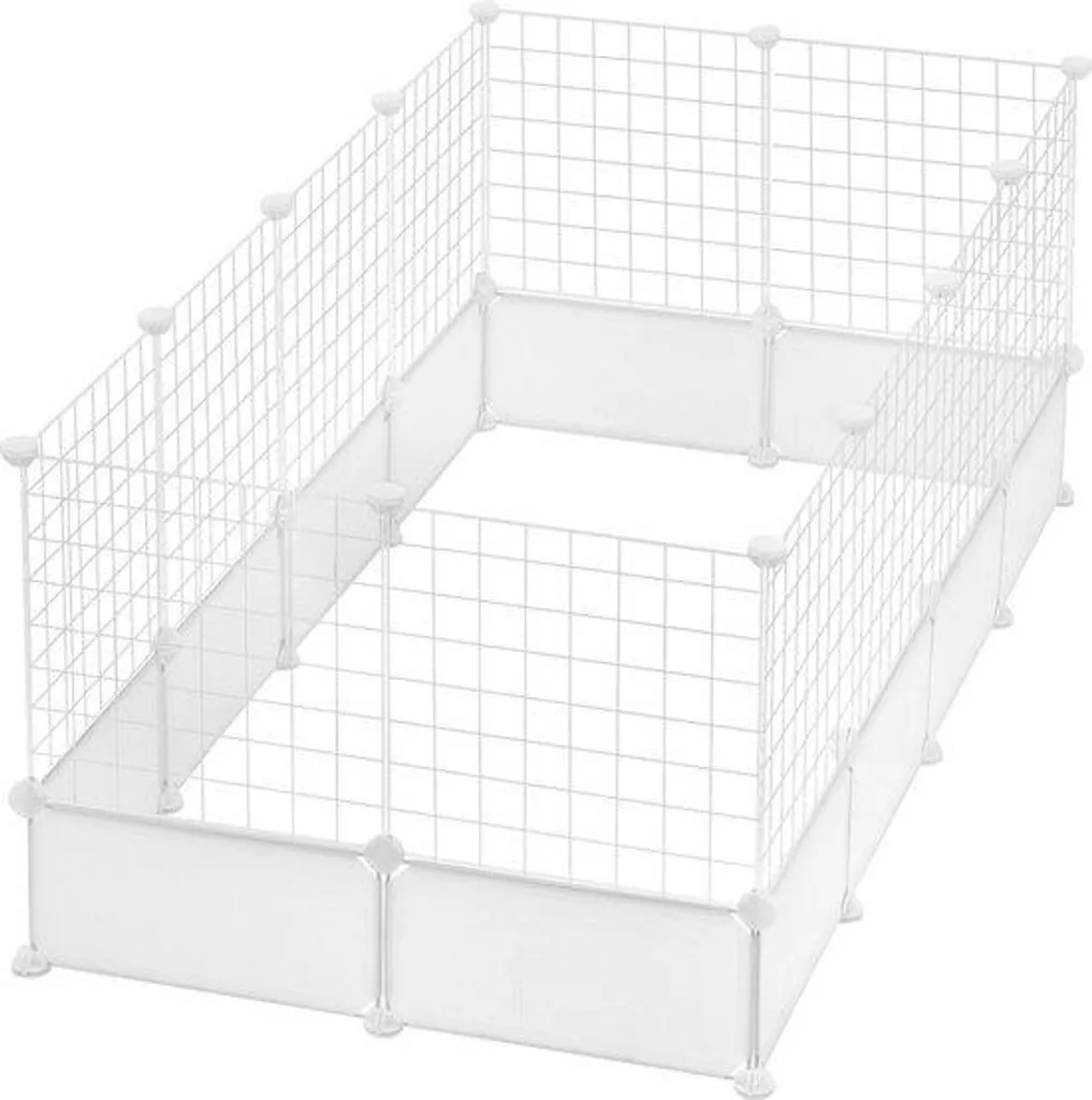 Enclos pour chiots et lapins pliable en plastique blanc - Modèle XL 80cm