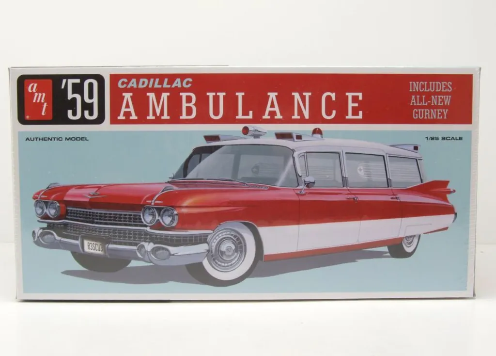 AMT 1395 Cadillac Ambulance 1959 Kit Maquette Plastique 1:25 Iconic