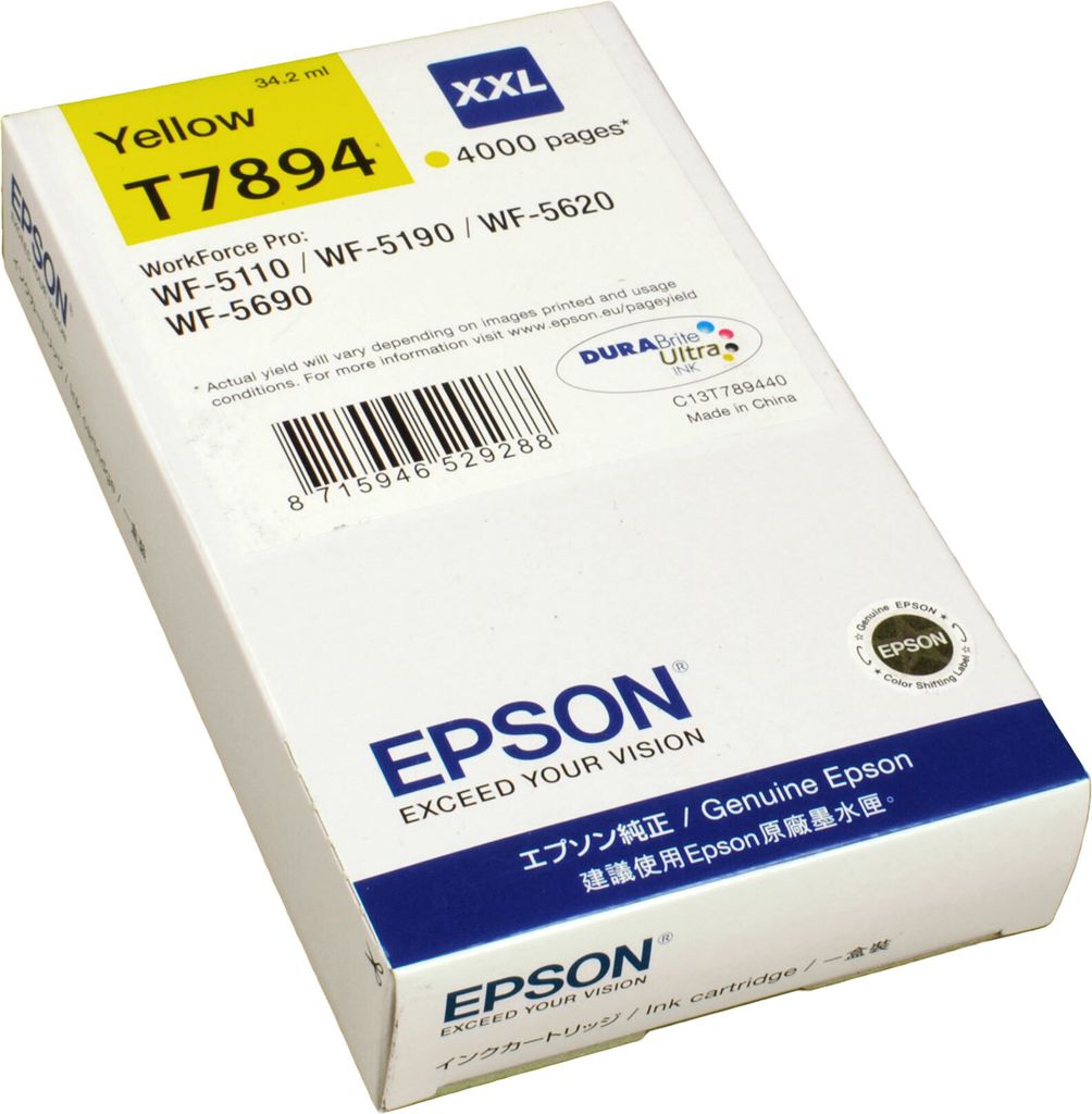Epson Tintenpatrone XXL Yellow 4k, Hohe (XL-) Ausbeute, Produktbild 