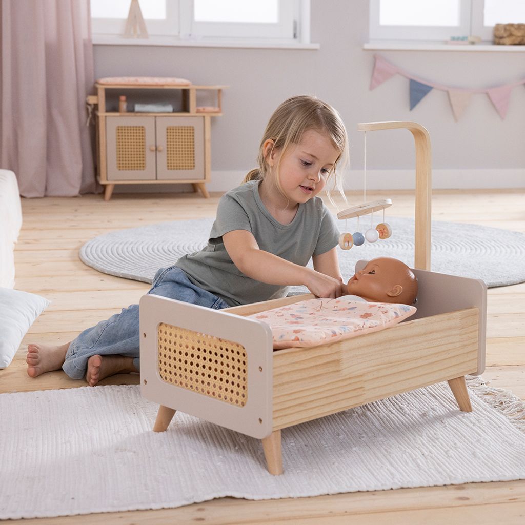 Letto per bambola howa in legno 
