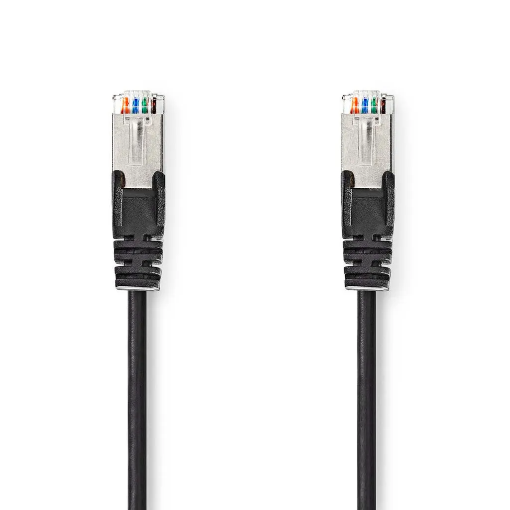 Câble Réseau CAT5e Anti-Interférences SF/UTP 5m Noir avec Identifiant