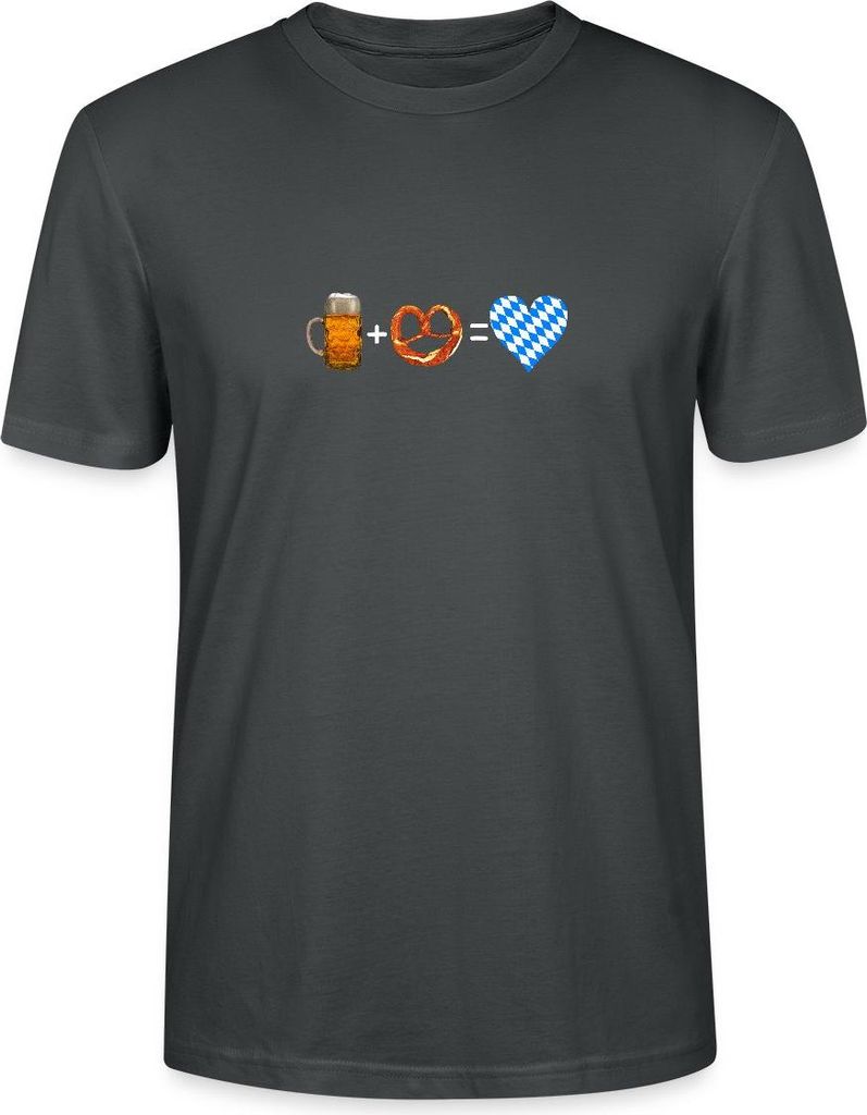 Spreadshirt Bier Und Breze Bayern Volksfest Uni Bio T-Shirt, M, Anthrazit