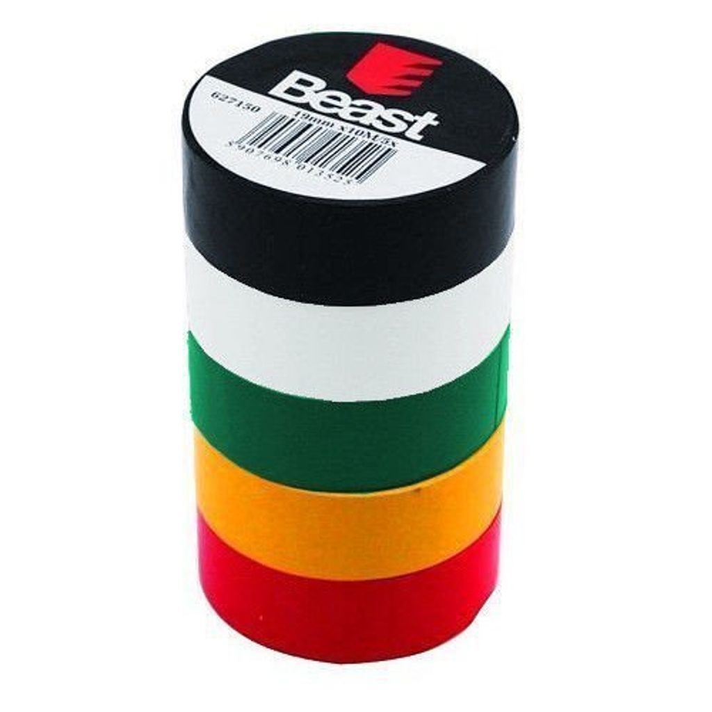 Barevná izolační páska 19 mm x 10 m 5 kusů. Obrázek produktu 