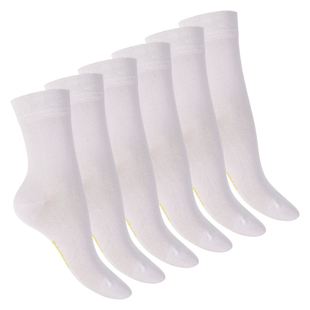 Footstar Damen Bambus Socken (6 Paar), Klassische Socken aus nachhaltiger Viskose - Weiß 39-42