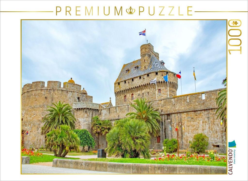 CALVENDO Puzzle Château de Saint-Malo, Frankreich | 1000 Teile Lege-Größe 64x48cm Foto-Puzzle für glückliche Stunden