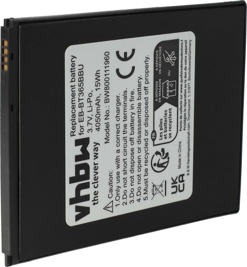 vhbw Akku kompatibel mit Samsung Galaxy Tab Active, Active 2 8.0, Active 2 8.0 LTE, Active 2 Tablet Pad (4050 mAh, 3,7 V, Li-Polymer)