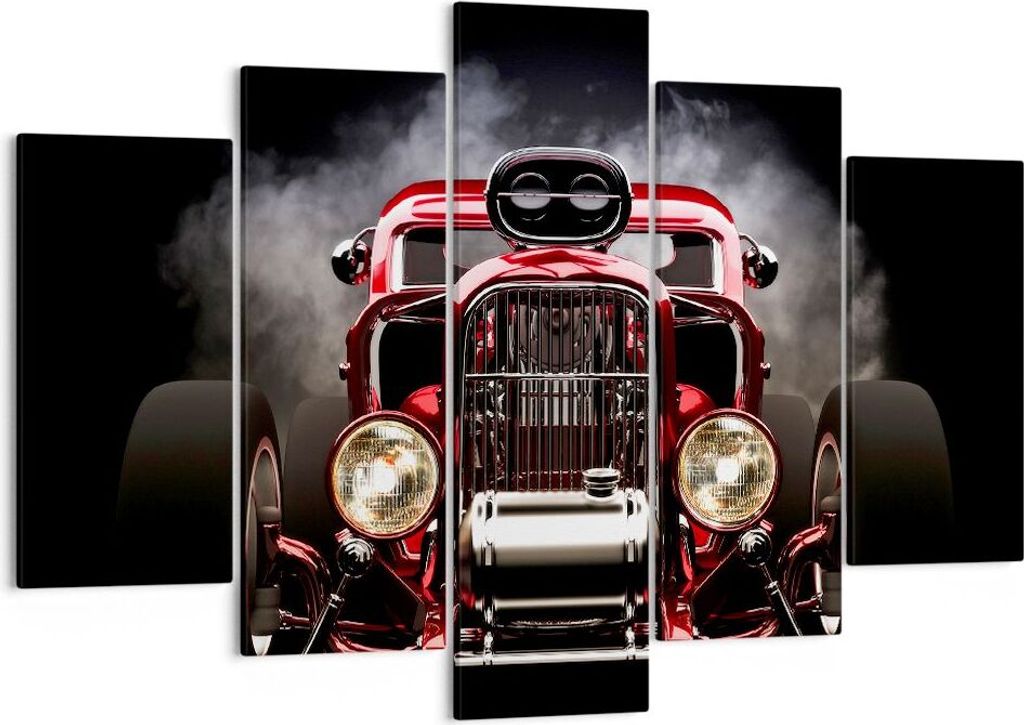 Bild auf Leinwand - Leinwandbild - Auto klassisch retro sport - 150x100cm - Wand Bild - Wanddeko - Leinwanddruck - Bilder - Kunstdruck - Wanddekora...
