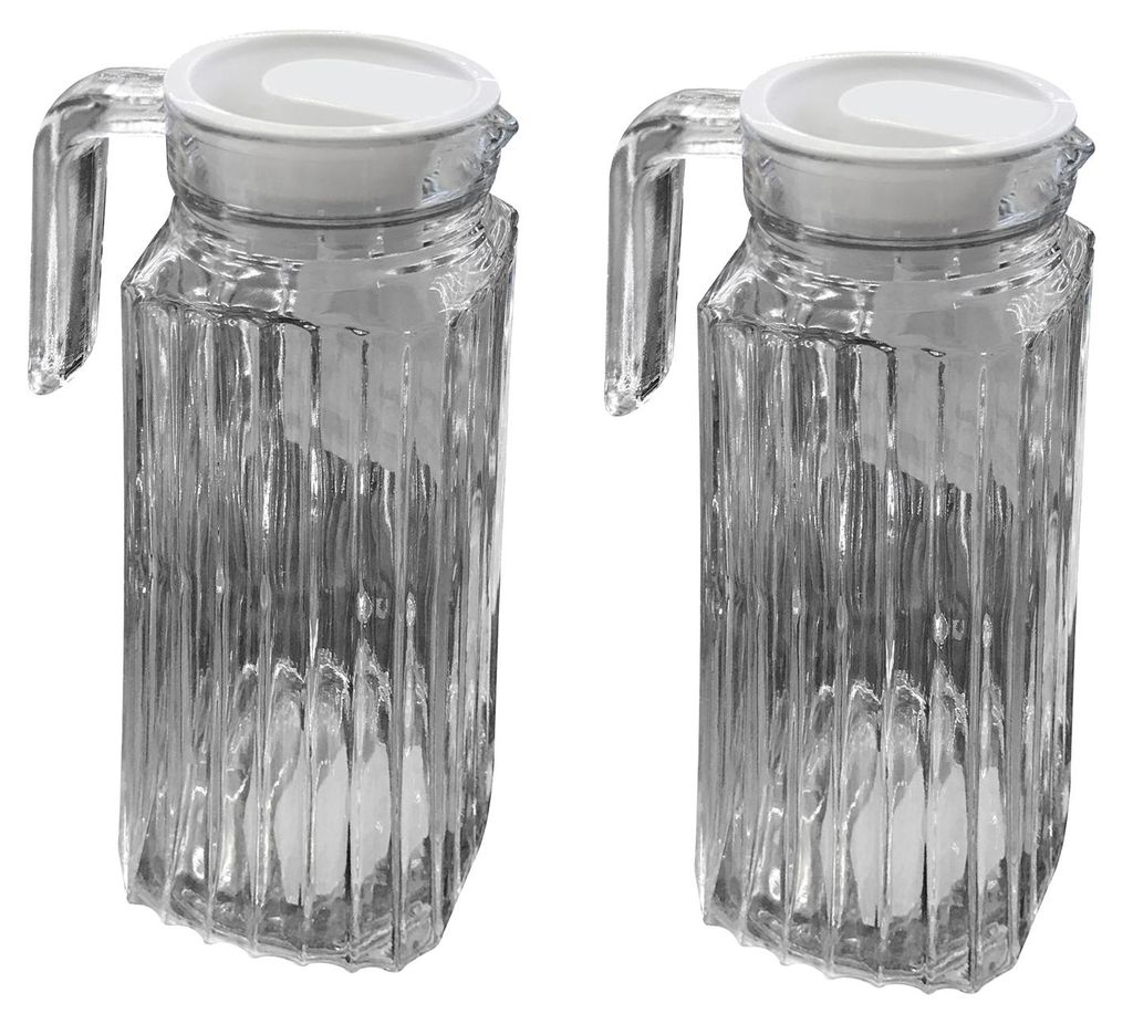 Set van 2 glazen kannen van 1 liter, geschikt voor in de Productafbeelding 