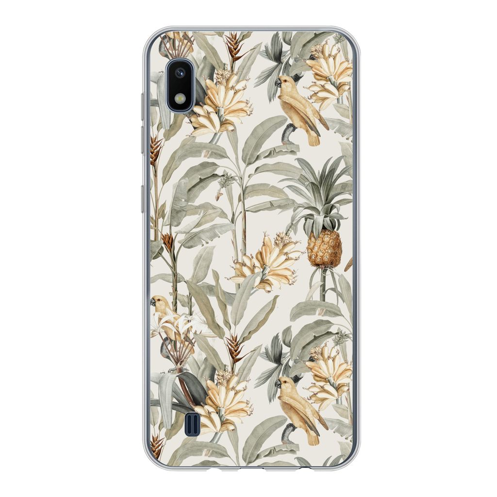 MuchoWow Handyhülle Schutzhülle Hülle für Samsung Galaxy A10 Blume - Ananas - Tropisch Silikon Softcase Handy Hülle - Schutzhülle